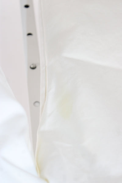 Hermes Women White Chino Pants Cotton Button Closure Size 34