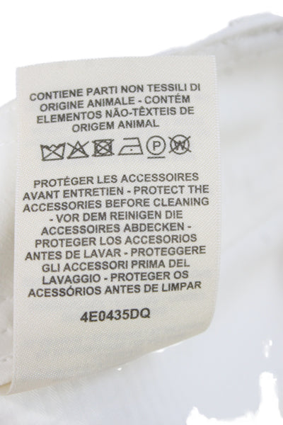 Hermes Women White Chino Pants Cotton Button Closure Size 34