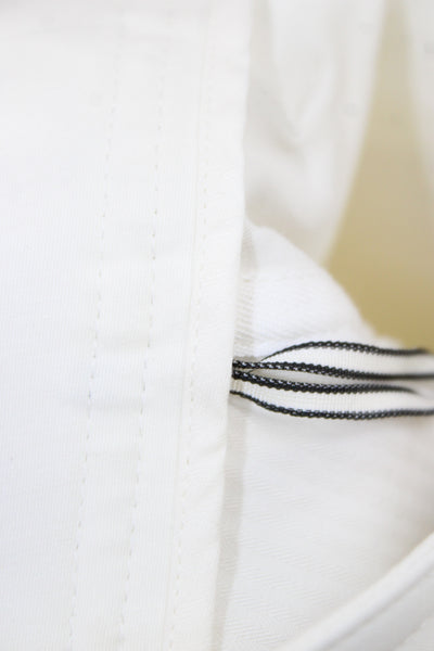 Hermes Women White Chino Pants Cotton Button Closure Size 34