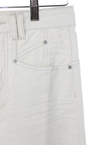 Isabel Marant Womens Beige High Rise Jeans Button 100% Cotton Size 34