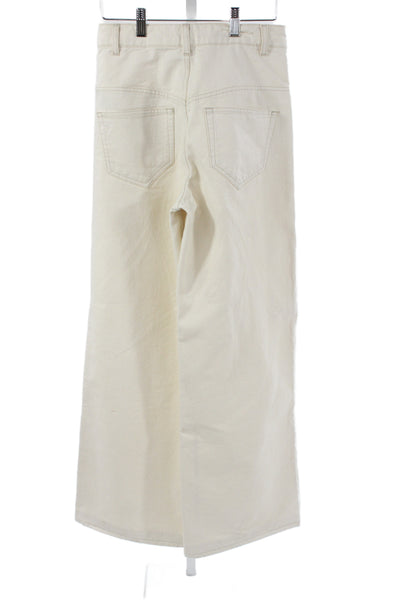 Isabel Marant Womens Beige High Rise Jeans Button 100% Cotton Size 34