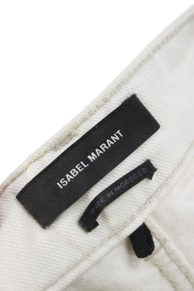 Isabel Marant Womens Beige High Rise Jeans Button 100% Cotton Size 34