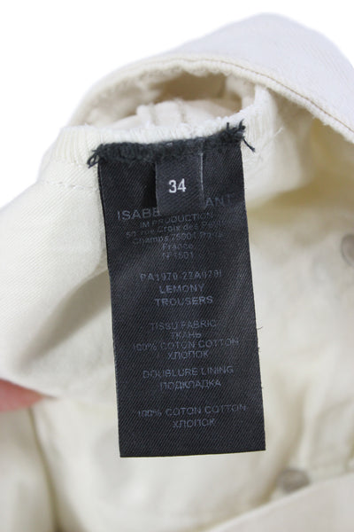 Isabel Marant Womens Beige High Rise Jeans Button 100% Cotton Size 34
