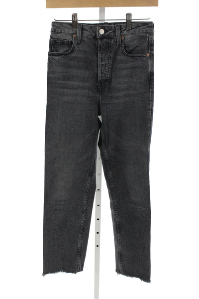 Trave Womens Cropped Straight Dark Gray High Rise Jeans Size 25