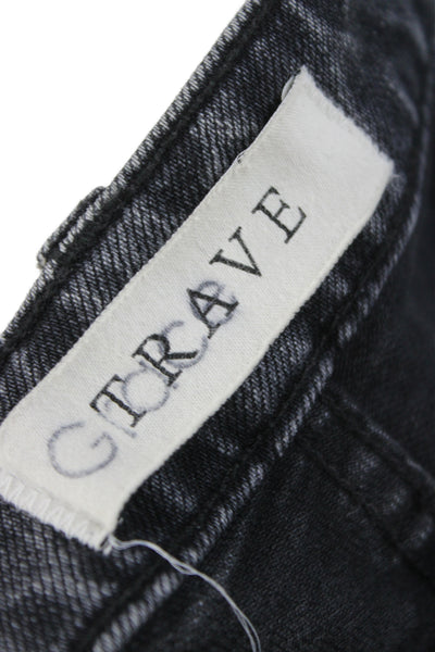 Trave Womens Cropped Straight Dark Gray High Rise Jeans Size 25