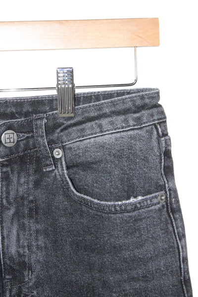 Ksubi Women Skinny Ankle Jeans Dark Gray High Rise Button Size 23