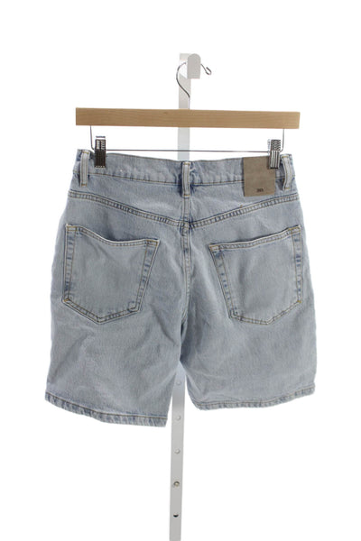 Zara Unisex Light Blue Cotton Bermuda Shorts Size 29