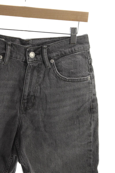 Zara Unisex Bermuda Shorts Dark Gray Cotton Solid Button Size 29