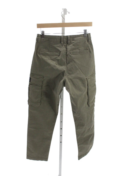 Zara Men Green Cargo Pants Cotton Blend Army Size 29