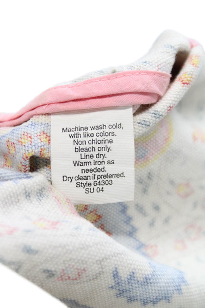 J Crew Unisex Chino Shorts Beige Paisley 100% Cotton Button Size 0