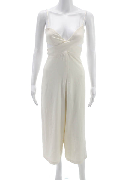 House of Harlow 1960 X Revolve Women White Sleeveless V-Neck Jumpsuit Size XS