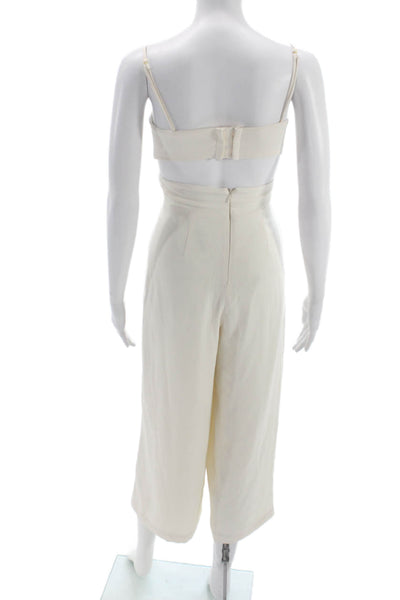 House of Harlow 1960 X Revolve Women White Sleeveless V-Neck Jumpsuit Size XS
