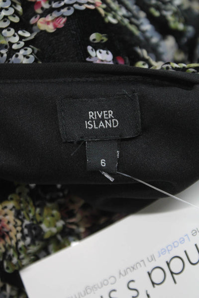 River Island Women Bodycon Mini Dress Black Size 6