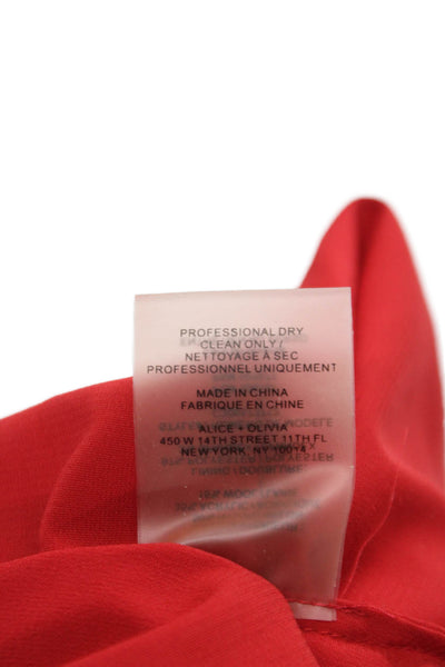 Alice + Olivia Women Bodycon Maxi Dress Red Sleeveless Round Neck Size XS