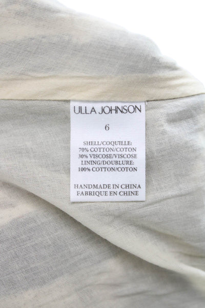 Ulla Johnson Womens Maxi Wrap Dress Beige V-Neck Short Sleeve Tie Size S