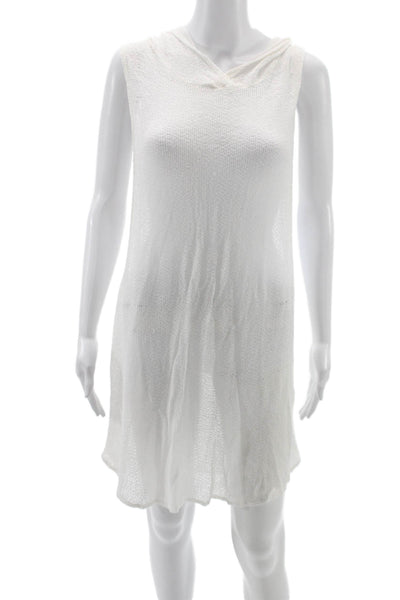 Vitamin A Women Kaftan Sweater Dress White Modal Beach Sleeveless Size M