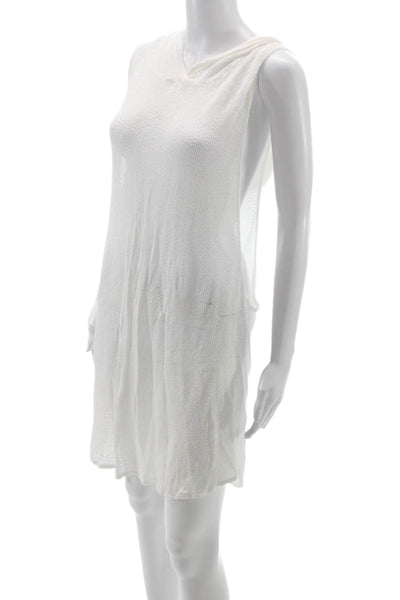 Vitamin A Women Kaftan Sweater Dress White Modal Beach Sleeveless Size M