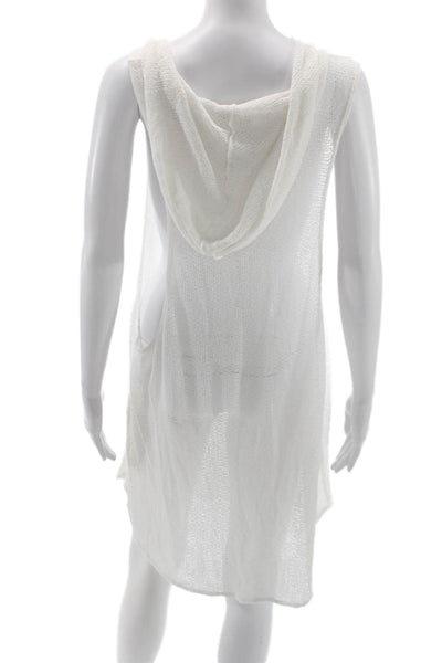Vitamin A Women Kaftan Sweater Dress White Modal Beach Sleeveless Size M