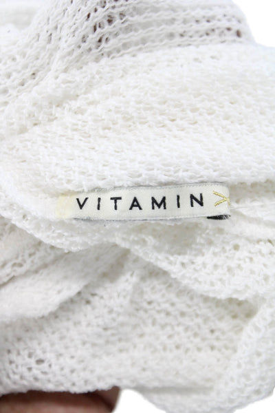 Vitamin A Women Kaftan Sweater Dress White Modal Beach Sleeveless Size M