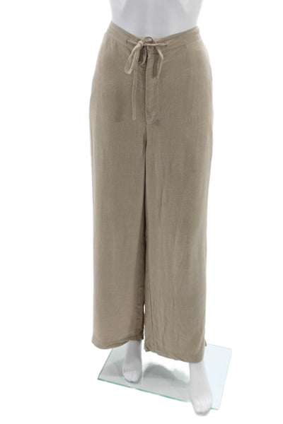 Z Supply Womens Pants Beige Linen Rayon Button 30in Inseam Size XL