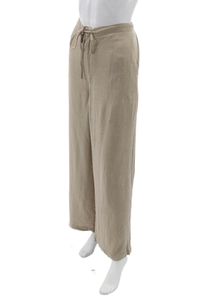 Z Supply Womens Pants Beige Linen Rayon Button 30in Inseam Size XL