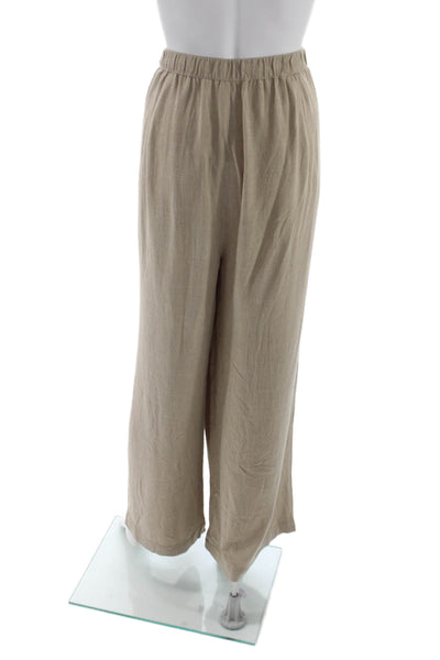 Z Supply Womens Pants Beige Linen Rayon Button 30in Inseam Size XL