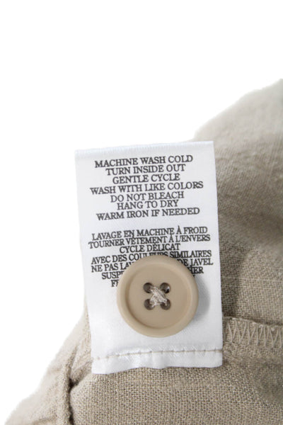 Z Supply Womens Pants Beige Linen Rayon Button 30in Inseam Size XL