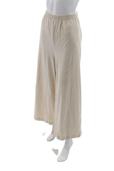 Z Supply Womens Cropped Bohemian Solid Cotton Pants Beige Size XL