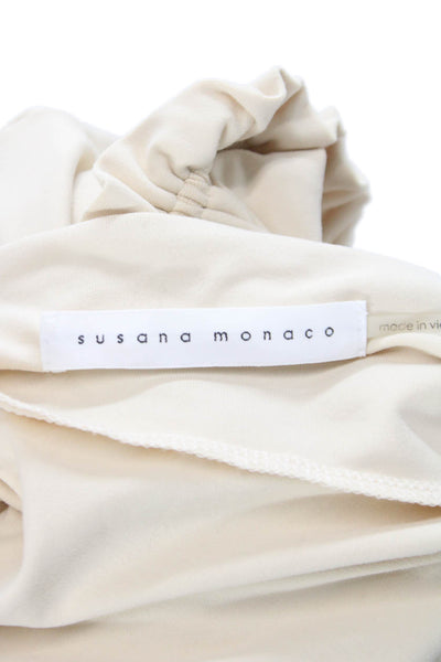 Susana Monaco Womens Camisole Beige 90% Nylon 10% Spandex Sleeveless Size XL