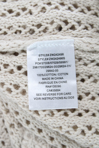 Z Supply Unisex Pullover V-Neck Cotton Long Sleeve Sweater Beige Size M