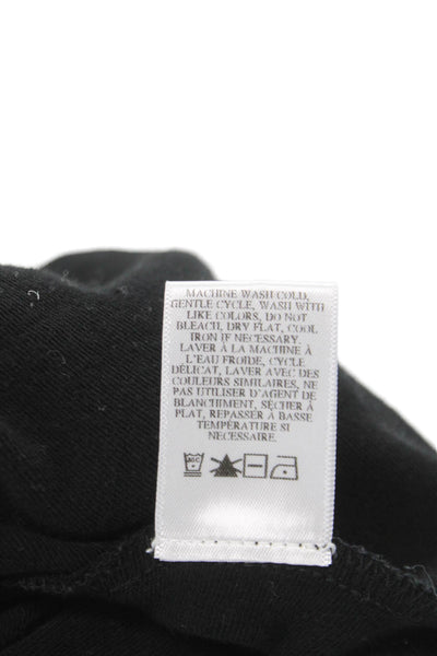 ALC Womens Basic Jersey Square Neck Long Sleeve Black Top Size XL
