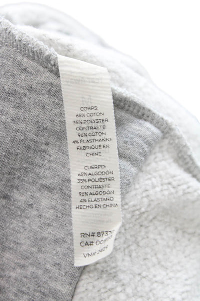 Alo Unisex Pullover Hoodie Gray Drawstring Cotton Blend Size M