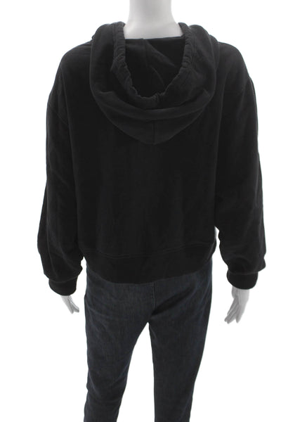 Athleta Women Full-Zip Hoodie Black Long Sleeve Size L
