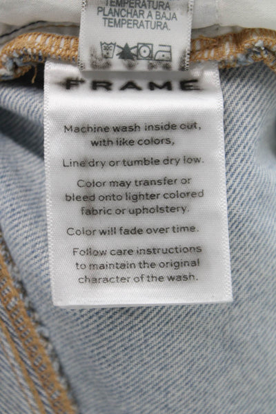 Frame Womens Light Blue Cotton Mini Straight Pencil Skirt Size 30