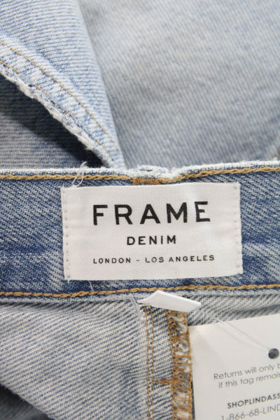 Frame Womens Light Blue Cotton Mini Straight Pencil Skirt Size 30