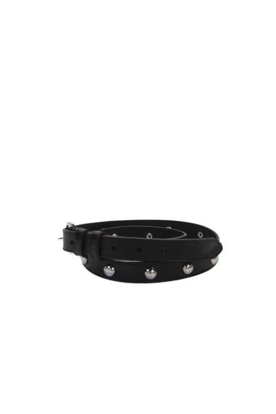 Frame Womens Medium Width Leather Studded Buckle Belt Black Size XL