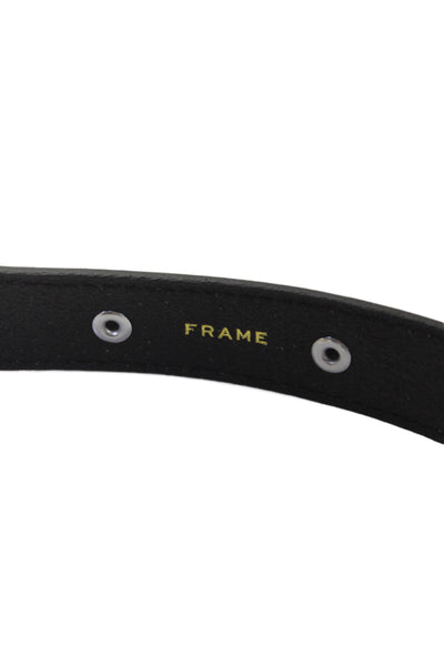 Frame Womens Medium Width Leather Studded Buckle Belt Black Size XL