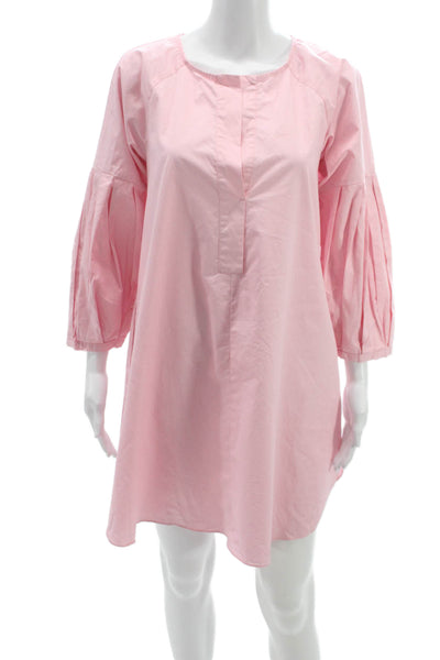 Pomander Place Womens Pink Cotton Shirt Dress 3/4 Sleeve Knee Length Size M