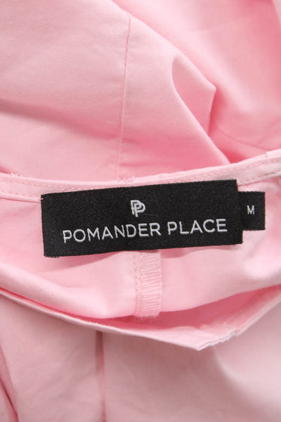 Pomander Place Womens Pink Cotton Shirt Dress 3/4 Sleeve Knee Length Size M