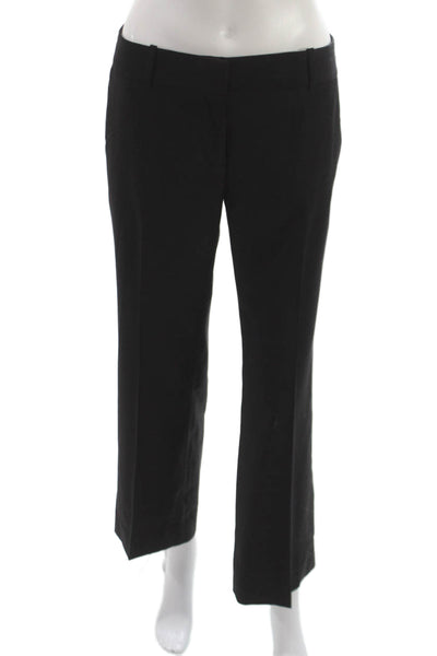 J Crew Womens Dress Pants Black Wool Hook & Eye Classic Size 2