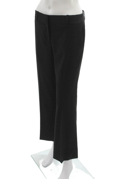 J Crew Womens Dress Pants Black Wool Hook & Eye Classic Size 2