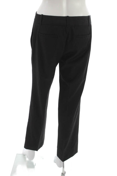 J Crew Womens Dress Pants Black Wool Hook & Eye Classic Size 2