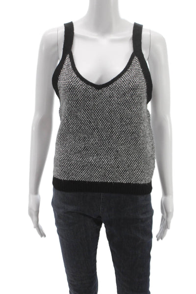 Lilly Pulitzer Women Black Geometric V-Neck Camisole Sleeveless Size M