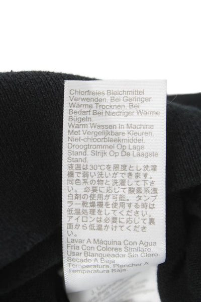 J Crew Unisex Cardigan Sweater Black Crew Neck Long Sleeve Button Cotton Size M