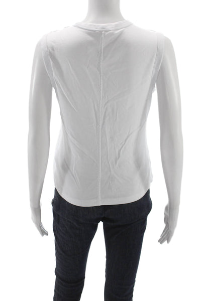 Madewell Women Basic Sleeveless Cotton Crew Neck Tank White Size L
