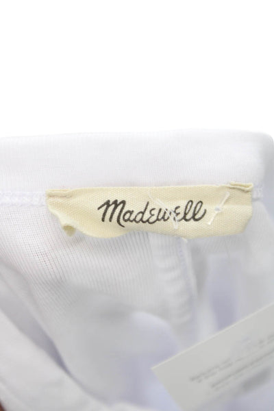 Madewell Women Basic Sleeveless Cotton Crew Neck Tank White Size L