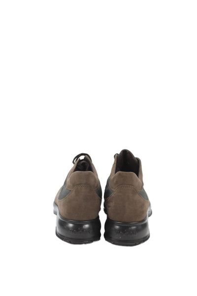 Hogan Mens Color Block Suede Low Top Sneakers Shoes Brown Black Size 10