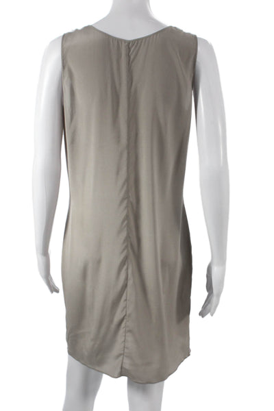 Loewe Womens Shirt Dress Gray Collared Button Short Designer Size S