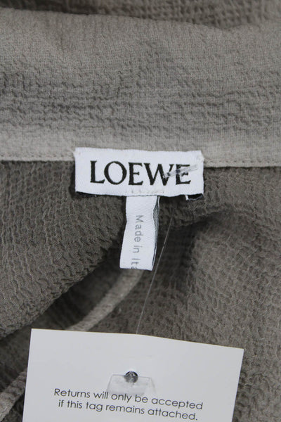 Loewe Womens Shirt Dress Gray Collared Button Short Designer Size S