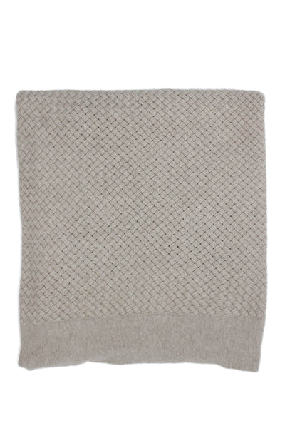 Rani Arabella Unisex Cashmere Throw Blanket Beige Size 100" X 100"